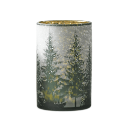 Melrose Frosted Pine Mercury Glass Candle Holder - Set of 2