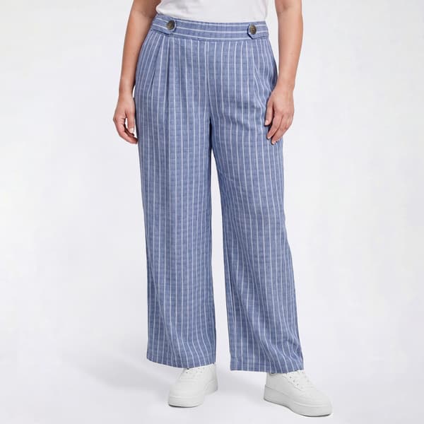 Plus Size Robert Louis Silky Knit Side Tab Button Wide Leg Pants