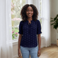 Womens Draper James Short Poet Sleeve Diamond Blouse - image 2
