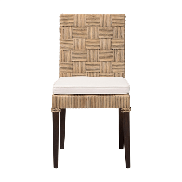 bali & pari Fatima Natural Rattan Dining Chair with Cushion