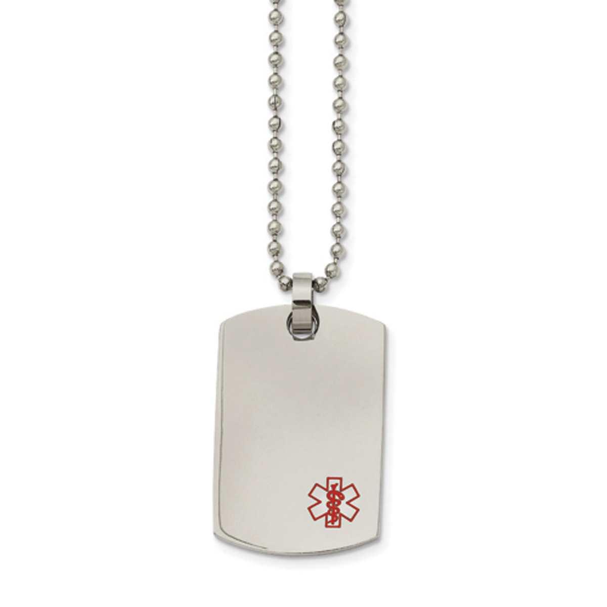 Mens Gentlemen’s Classics™ Dog Tag Medical Pendant...