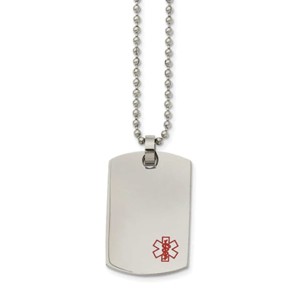 Mens Gentlemen's Classics&#40;tm&#41; Dog Tag Medical Pendant Necklace - image 