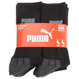 Mens Puma&#40;R&#41; 6pk. 1/2 Terry Crew Socks