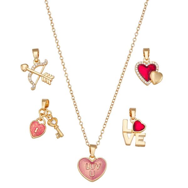 Napier Boxed Gold Tone Multi Interchangeable Pendant Necklace - image 
