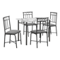 Monarch Specialties Modern 5pc. White Marble Dining Table Set - image 2