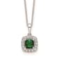 Pure Fire 14kt. White Gold Emerald Halo Pendant - image 1