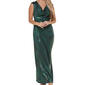 Petites Connected Apparel Sleeveless Metallic Draped Evening Gown - image 3