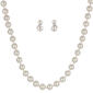 Simulated Cream Pearl Figure 8 Necklace Set - image 1