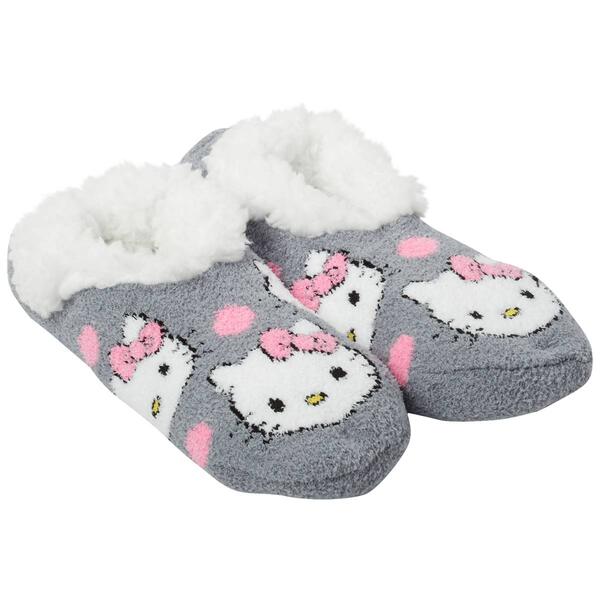 Womens Fuzzy Babba Teddy Fur Micro Popo Hello Kitty Slipper Socks - image 
