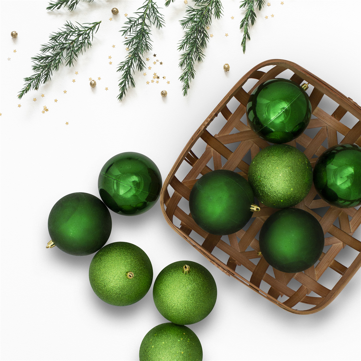 Northlight 12ct. Shatterproof 4-Finish Christmas Ball Ornaments