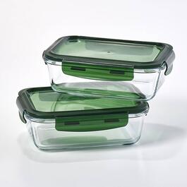 Farberware&#40;R&#41; Set of 2 2.35oz. Rectangle Glass Containers