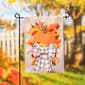 Evergreen Pumpkin and Bow Garden Burlap Flag - image 3