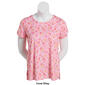 Womens Emily Daniels Short Sleeve Split Sleeve Floral Knit Tee - image 3
