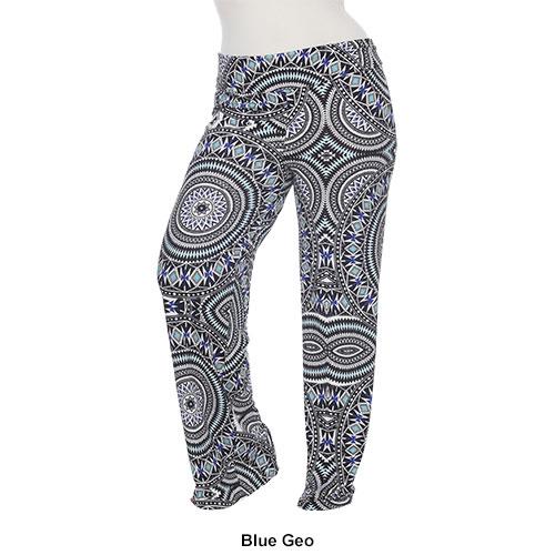 Plus Size White Mark Geometric Print Palazzo Pants