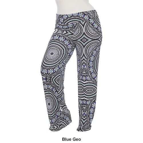 Plus Size White Mark Geometric Print Palazzo Pants