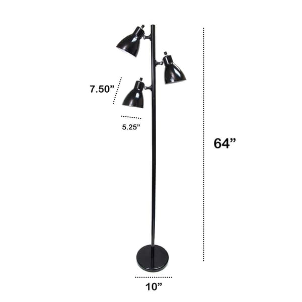 Creekwood Home Essentix 64in. Traditional 3-Light Floor Lamp