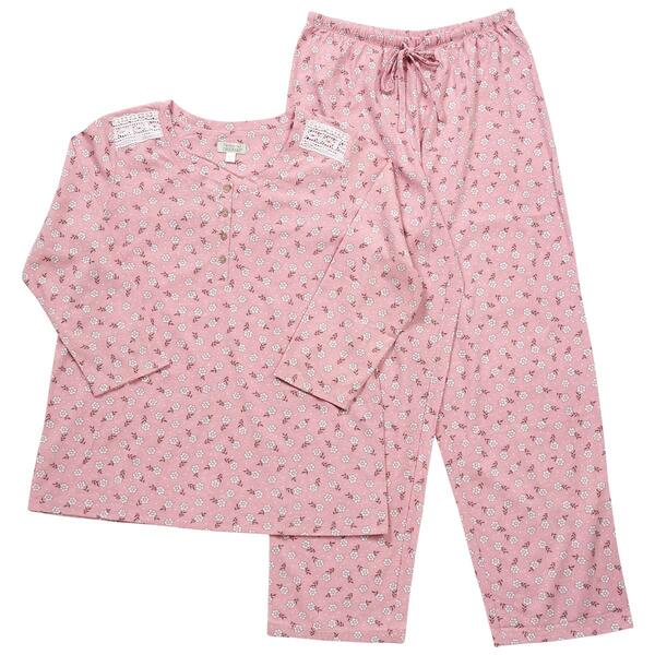 Womens Celestial Dreams 3/4 Sleeve Floral Pajama Set - image 