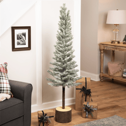 Northlight 4.5ft. Slim Flocked Norfolk Pine Christmas Tree
