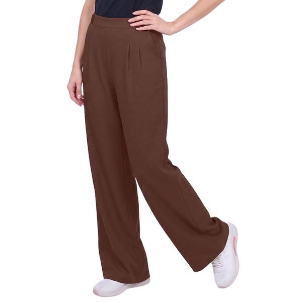 Womens NY Collection Pull On Solid Brushed Hacchi Pants - image 