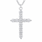 Saffron 1ctw. Moissanite Diamond Cross Pendant Necklace - image 2