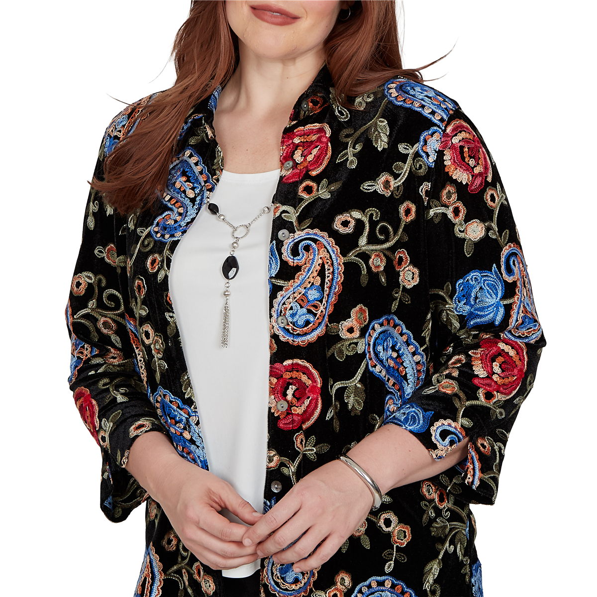 Womens Alfred Dunner Dinner Theater Paisley Two in One Blouse