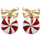 Bow Top Candy Cane Earrings - image 1