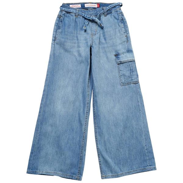 Girls (7-16) Lucky Brand Wide Leg Mid Rise Easy Cargo Jeans - image 