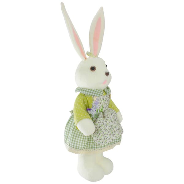 Northlight Seasonal Standing Girl Rabbit Holding Flowers Figurine