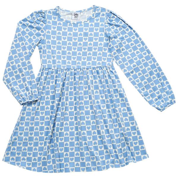 Girls (4-6x) Jolie & Joy Heart Check Puff Sleeve Yummy Dress - image 