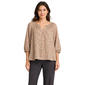 Petite Zac & Rachel 3/4 Sleeve Ruffle Neck Melange Sweater - image 1