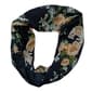 Womens Renshun Beautiful Floral Loop Pearl Silk Loop Scarf-Black - image 1