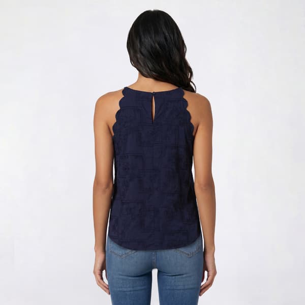 Juniors A. Byer Embroidered Flower Scallop Arm Camisole
