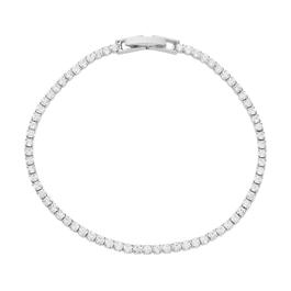 Crystal Colors Silver Plated Single Row Clear Tennis Bracelet