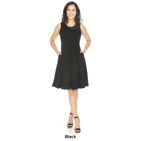 Womens White Mark Solid Fit and Flare Dress