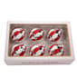 Kurt Adler 80mm Glass Red, White & Silver 6pc.Ball Ornament - image 5