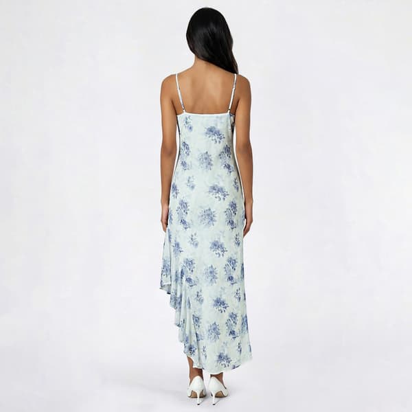 Juniors No Comment Asymmetrical Hem Paisley Rose Midi Dress