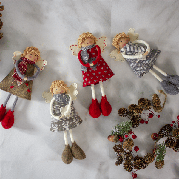 Northlight Set of 4 Standing Angel Sisters Christmas Decor 9in. - image 