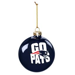 Evergreen New England Patriots Blown Glass Christmas Ornament