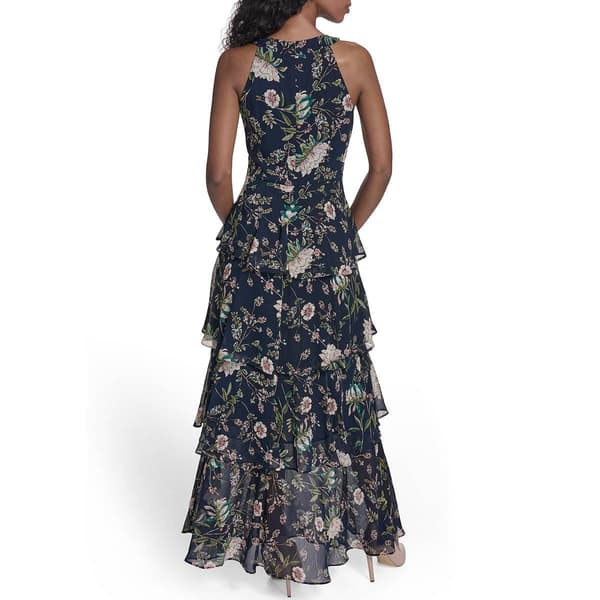 Womens Tommy Hilfiger Halter Neck Floral Tier Maxi Dress