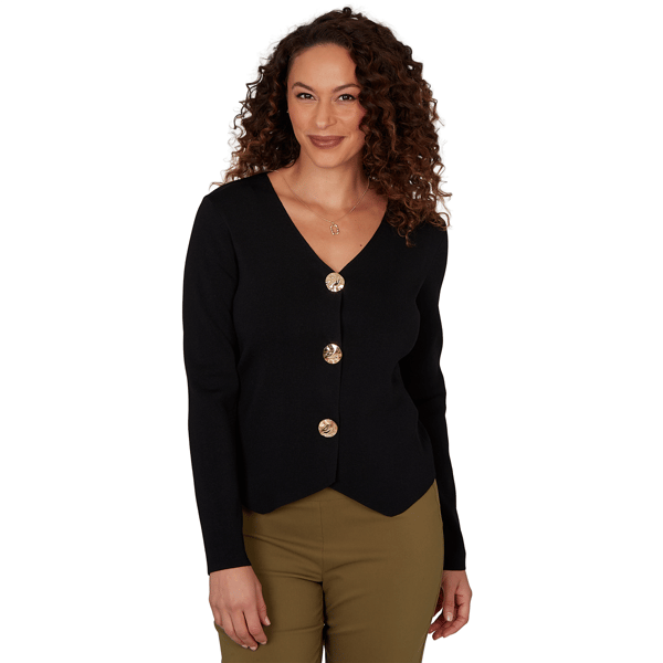Petite Emaline La Vita Costiera Long Sleeve Solid Cardigan