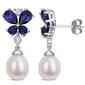 Gemstone Classics&#40;tm&#41; Sapphire & Pearl Butterfly Earrings - image 1