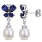 Gemstone Classics(tm) Sapphire & Pearl Butterfly Earrings - image 1