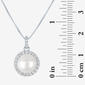 Gemstone Classics™ Lab Grown White Sapphire & Pearl Halo Pendant - image 3