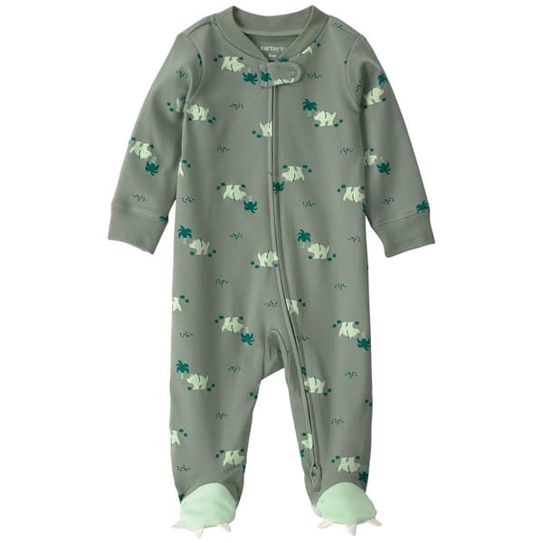 Baby Boy (NB-9M) Carter''s(R) Dino Print 2 Way Zip Pajamas - image 