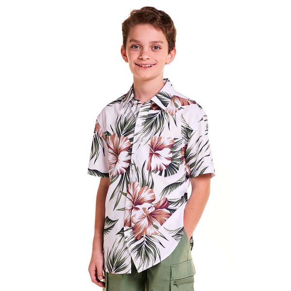 Boys &#40;8-20&#41; VSTR Short Sleeve Floral Leaf Button Down Shirt