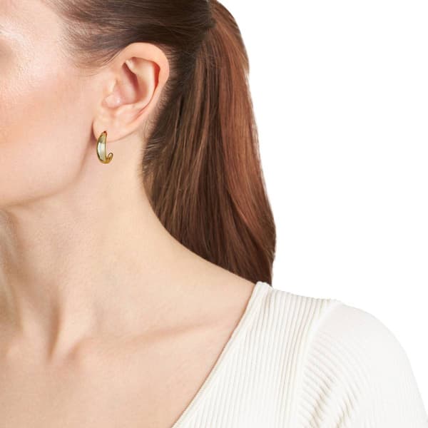 Athra 22mm Gold Over Silver Round Dome Hoop Post Earrings