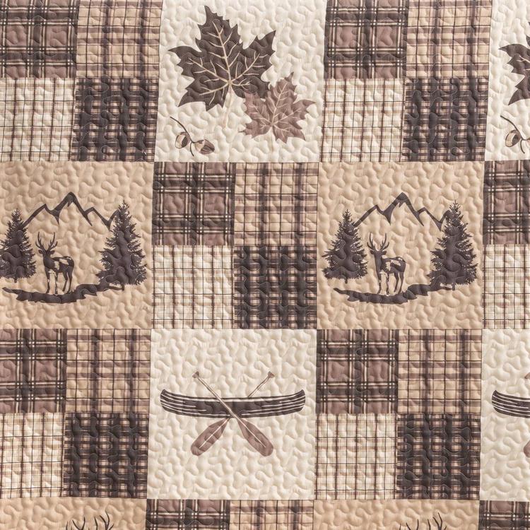 FreshFolds Redwood 3pc. Rustic Patchwork Reversible Quilt Set