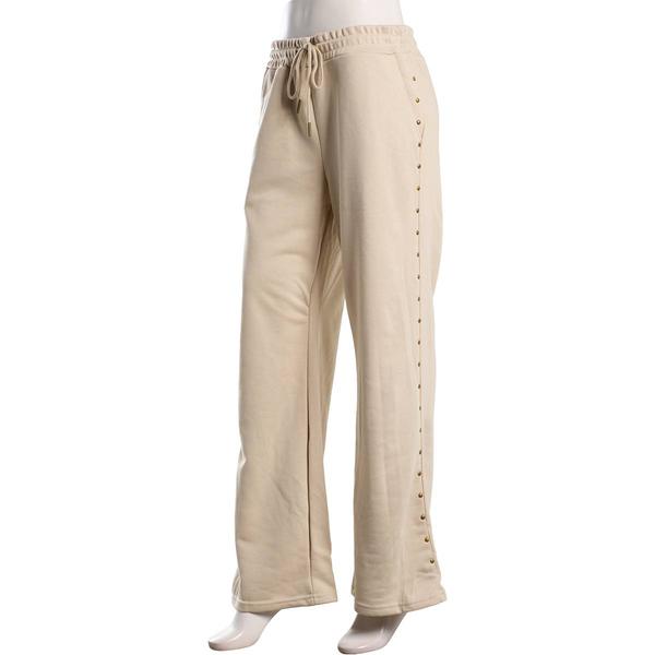 Juniors Hunter & Brown Stud Trim Wide Leg Drawstring Sweatpants