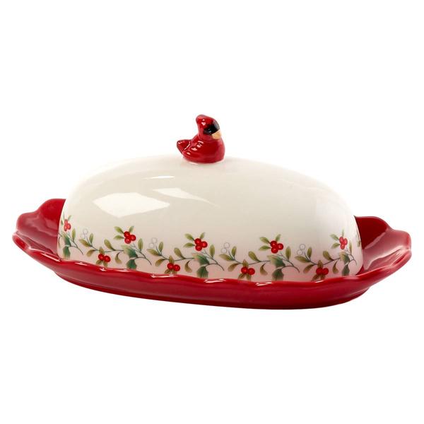 Pfaltzgraff(R) Winterberry Cardinal Butter Dish - image 