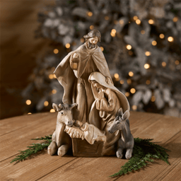 Melrose 11in. Holy Family Nativity Figurine with Farm Animals